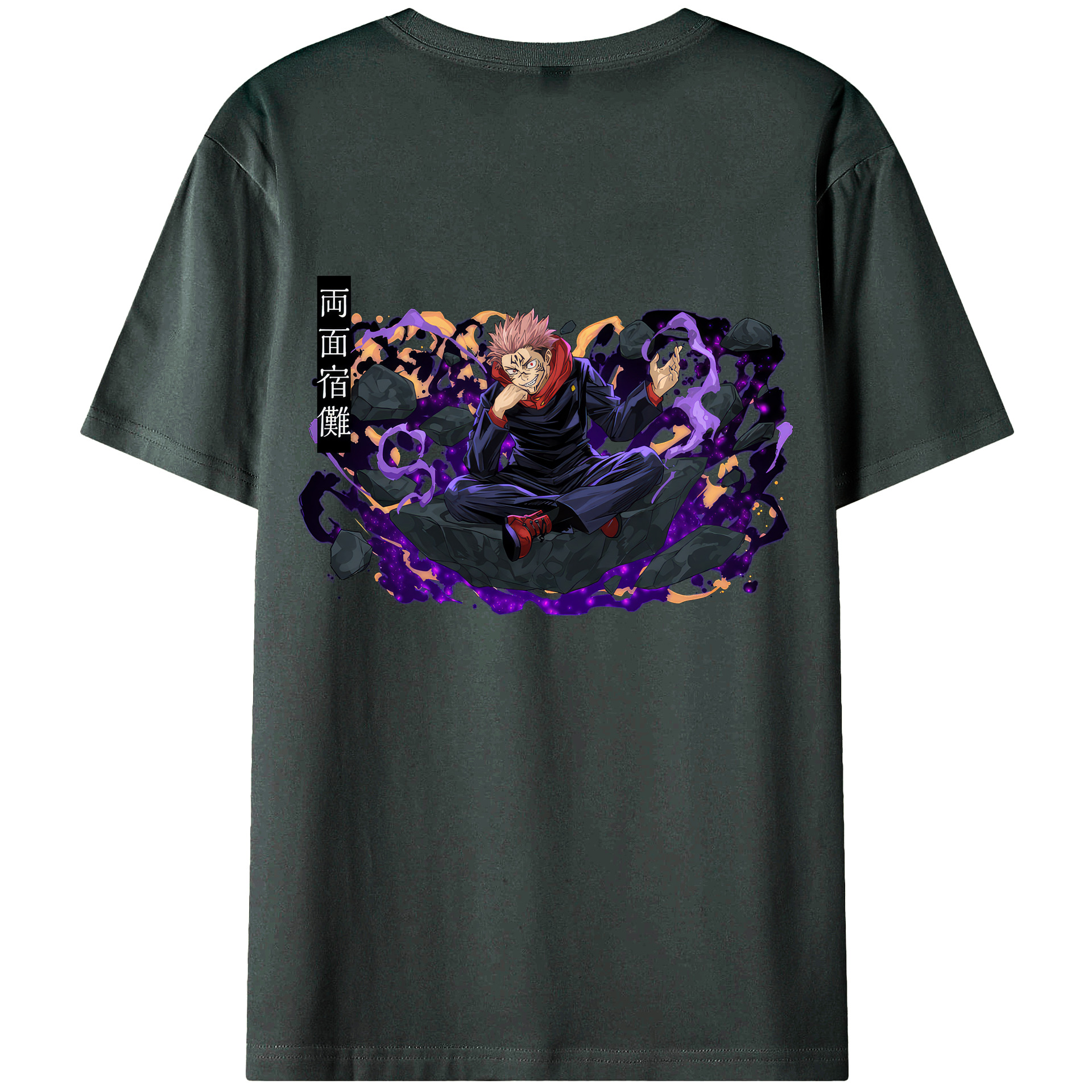 （画像用） 呪術廻戦 Jujutsu Kaisen 綿100％ メンズ半袖Tシャツ（バックプリント） 通気性